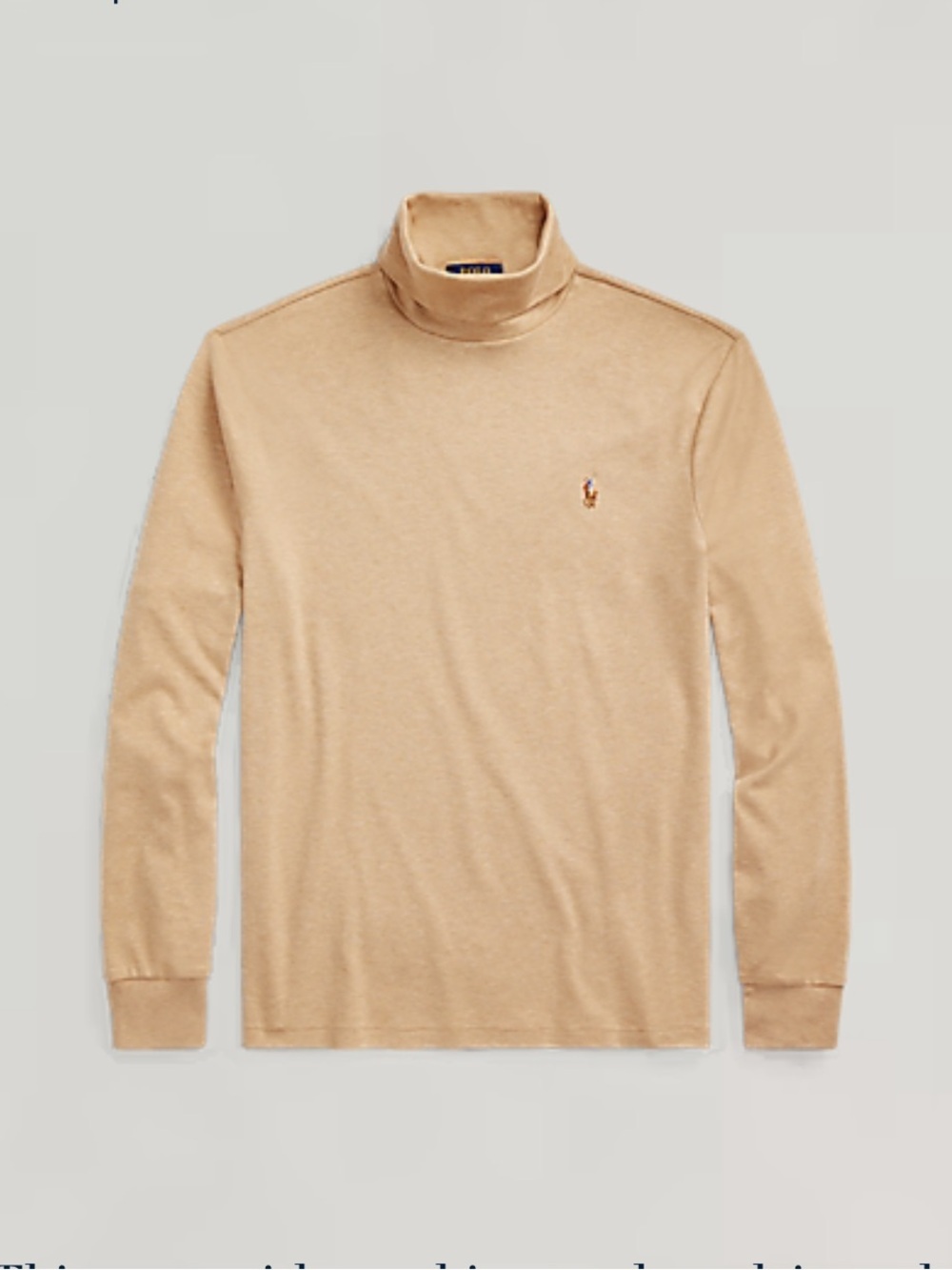 NWT ✨ Polo by Ralph Lauren Men’s Tan soft cotton Turtleneck Sweater - M
